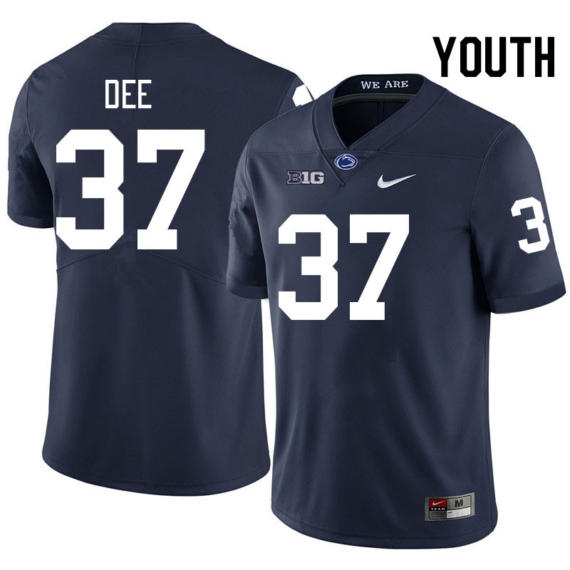 Youth #37 Beckham Dee Penn State Nittany Lions College Football Jerseys Stitched-Navy